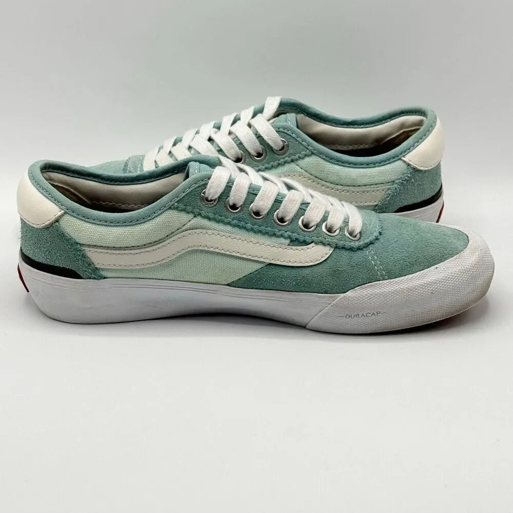 Vans Chima Pro 2 Lace Up Skate Sneakers in Teal/Aqua Suede and Canvas - Men’s US